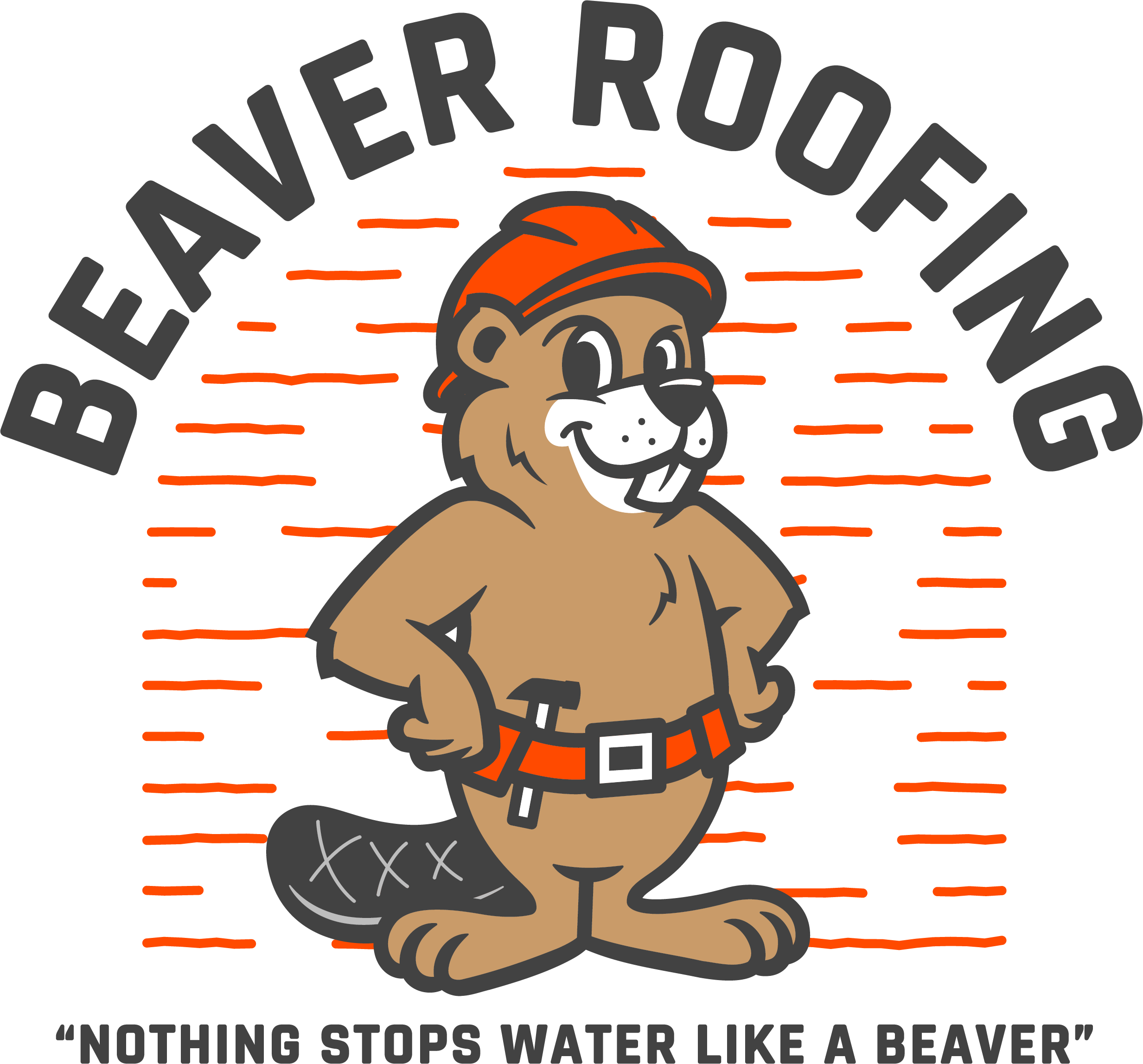 Cartoon beaver in tool belt