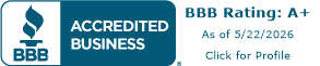 BBB Accredited Business A+ rating badge